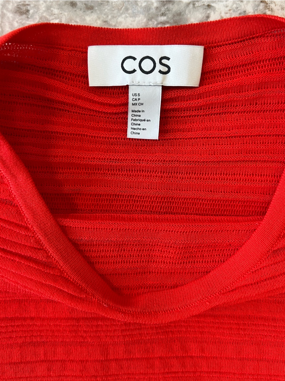 COS Boxy Crew Neck Pleated Cotton Blend Pullover Short Sleeve Mini Dress Red, S - Picture 7 of 12